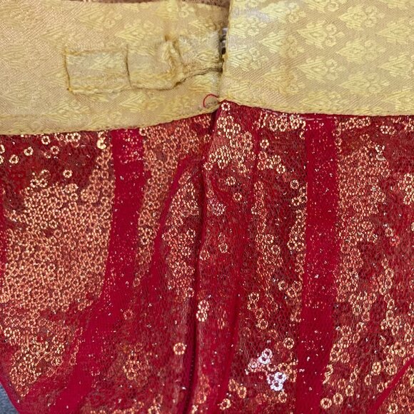 Youth Indian Saree Matching Set Sleeveless Top & Long Skirt Size 26 (6/7 Girls) - Picture 9 of 13